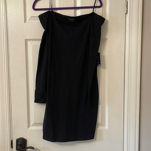 NWT Womens black off shoulder long sleeved black dress size M